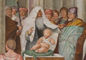 Zentrales Schiff, fünftes nördliches Joch, Darstellung im Tempel, Gian Francesco Bembo
