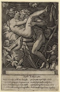 Jupiter und Mnemosyne nach Perino del Vaga, 1527 von Gian Jacopo Caraglio