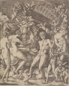 Venus und Mars mit Amoretten und drei Grazien