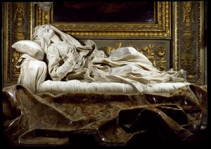 Die selige Ludovica Albertoni in Ekstase. Marmorskulptur von Gian Lorenzo Bernini