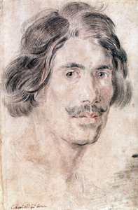 Selbstporträt von Gian Lorenzo Bernini (Bernin) (1598 - 1680), italienischer Bildhauer, Maler und Architekt. Gabinetto Nazionale delle Stampe, Rom
