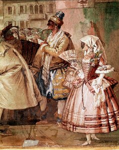 Venezianische Masken (Detail) von Giandomenico  Tiepolo