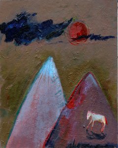 Blaue Wolken bei rotem Mond, 2016