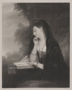 Der Nachdenkliche (Aquatinta) von Gilbert Stuart Newton