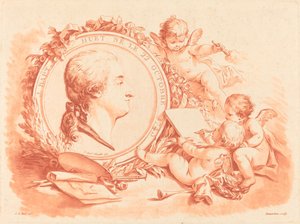 Allegorisches Porträt von Jean-Baptiste Huet, ca. 1775 von Gilles Demarteau