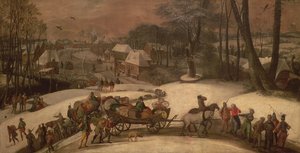 Eine Militärexpedition im Winter, um 1590