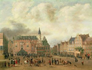 Verkündung des Friedens von Breda auf dem Grote Markt, Haarlem, ca. 1667 von Gillis Rombouts