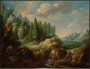 Bewaldete Gebirgslandschaft