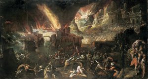 Aeneas rettet seinen Vater aus dem brennenden Troja