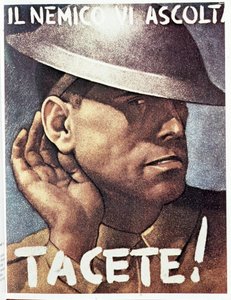 Tacete, il nemico vi ascolta (Schweigen, der Feind hört zu) - Italienisches Propagandaposter, ca. 1942