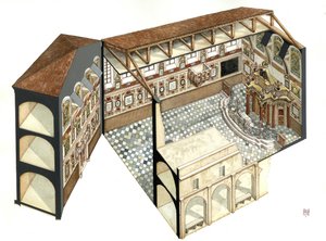 Barockkunst: Rekonstruktion der architektonischen Struktur der Synagoge von Casale Monferrato in Italien von Giorgio Albertini