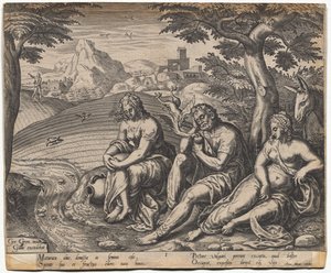 Das Gleichnis vom Sämann und dem Samen: Der Samen, der auf den Weg fiel (nach Gerard Van Groeningen, aktiv in Antwerpen 1563-1573) von Giorgio Ghisi