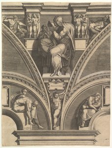 Die persische Sibylle, aus der Serie der Propheten und Sibyllen in der Sixtinischen Kapelle von Giorgio Ghisi