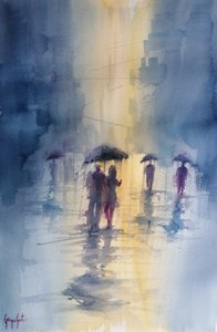 Regnerische Stadt Regenschirme von Giorgio Gosti