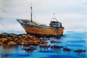 Rostiges Schiffswrack von Giorgio Gosti