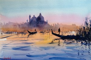 Venedig Sonnenuntergang Gondeln von Giorgio Gosti