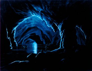 Reproduktion eines Stichs der Blauen Grotte auf der Insel Capri von Giorgio Sommer