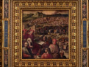 Arnolfo zeigt den Plan zur Erweiterung von Florenz von Giorgio Vasari