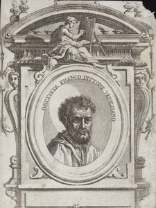Battista Franco Veneziano, geboren als Giovanni Battista Franco, ein italienischer Künstler. Gravur von Giorgio Vasari von Giorgio Vasari