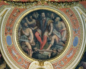 Cosimo I und seine Künstler, aus der Sala di Cosimo I von Giorgio Vasari