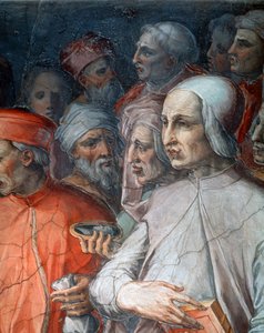 Marsilio Ficino flankiert von Paolo del Pozzo Toscanelli (Detail) von Giorgio Vasari