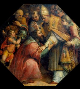 Treffen von Franz I. und Leo X. in Bologna (Konkordat von Bologna 1517), ca. 1558-62 von Giorgio Vasari