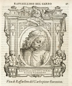 Mailand, Biblioteca Braidense, Vite de piv excellent, Giorgio Vasari 1568, Raffaellino del Garbo