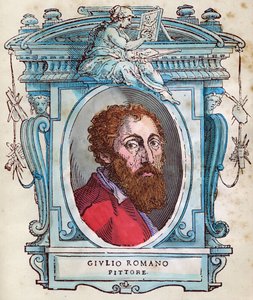 Porträt von Jules Romain (Giulio di Pietro di Filippo von Gianuzzi, genannt Giulio Pippi, dann Giulio Romano) von Giorgio Vasari