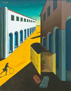 Geheimnis und Melancholie einer Straße, Mädchen mit einem Reifen von Giorgio de Chirico