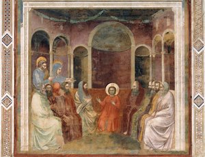Jesus im Tempel unter den Gelehrten, Detail aus Leben und Passion Christi, von Giotto von Giotto (c.1266 1337)