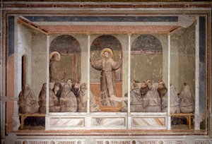 Der Heilige Franziskus erscheint einem Kapitel in Arles während der Predigt des Heiligen Antonius von Padua (Fresko) von Giotto (c.1266 1337)