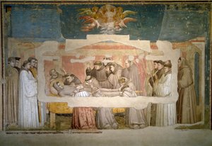 Das Begräbnis des Heiligen Franziskus von Assisi. Stigmaverifikation von Giotto (c.1266 1337)