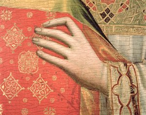 Hand des Heiligen Stephanus (Detail) von Giotto di Bondone