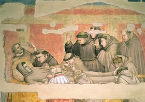 Der Tod des St. Franziskus, aus der Bardi-Kapelle Fresko (Detail) von Giotto di Bondone