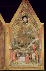 Das Martyrium des Heiligen Paulus, rechte Tafel des Stefaneschi-Triptychons, ca. 1320 von Giotto di Bondone