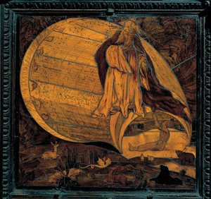 Die Schöpfung der Welt - Intarsienarbeit von Giovan Francesco Capoferri nach Lorenzo Lotto (16. Jahrhundert) - Kirche Santa Maria Maggiore, Bergamo