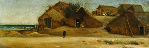 Fischerhütten am Strand von Giovanni Costa