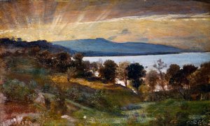 Landschaft mit Sonneneffekt