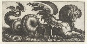 Geflügelter Seehund mit einer Art Sattel auf dem Rücken von Giovanni Andrea Maglioli