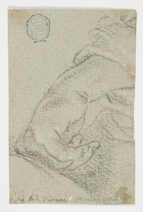 Studie: Eine linke Hand in einer lehnenden Position, ca. 1650 von Giovanni Andrea Sirani