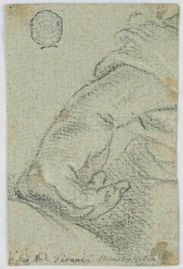 Studie: Eine linke Hand in einer lehnenden Position, ca. 1650 von Giovanni Andrea Sirani