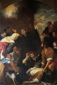 Der heilige Ignatius erweckt einen Maurer zum Leben, von Giovanni Andrea de Ferrari (1598-1669)