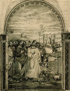 Vermehrung von Broten und Fischen, Fresko von Sodoma (1477-1549), Refektorium von Sant