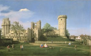 Warwick Castle, Ostfront vom Innenhof, 1752 von Giovanni Antonio Canal