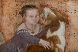 Kleines Mädchen und Hund (Detail)