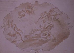 Triumph der militärischen Tugend, ca. 1750 von Giovanni Antonio Guardi