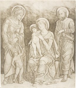 Die Heilige Familie mit dem kleinen Johannes von Giovanni Antonio da Brescia