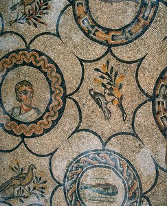 Detail des Bodens der frühchristlichen Basilika von Aquileia, Udine
