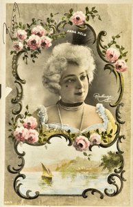 Postkarte: Porträt von Anna Held, Varietékünstlerin von Phillipe de Marlier