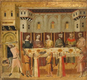 Das Fest des Herodes und die Enthauptung des Täufers, ca. 1330-35 von Giovanni Baronzio